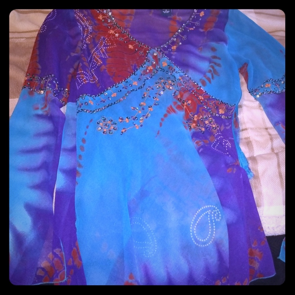 Embellished tye dye tunic